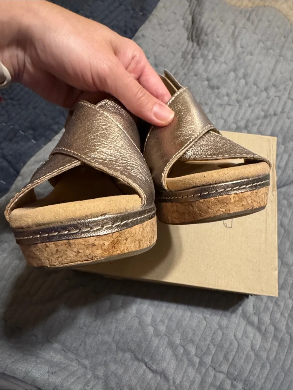 Clarks metallic bronze